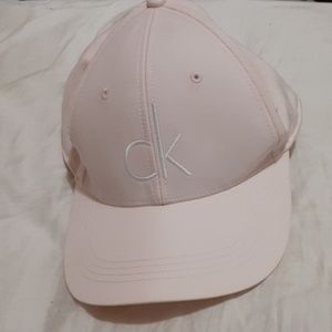 Pink and white calvin Klein hat